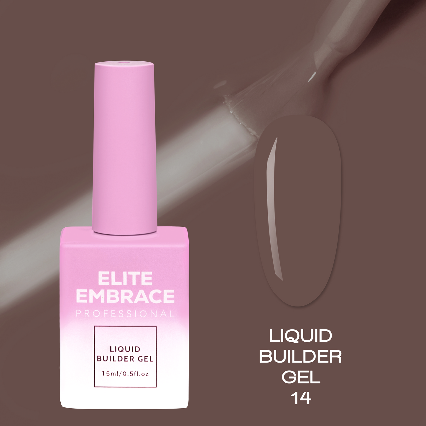 ELITE EMBRACE Professional Liquid Builder Gel 14 15ml ELBG1415 - Reskined- Best Price in United States