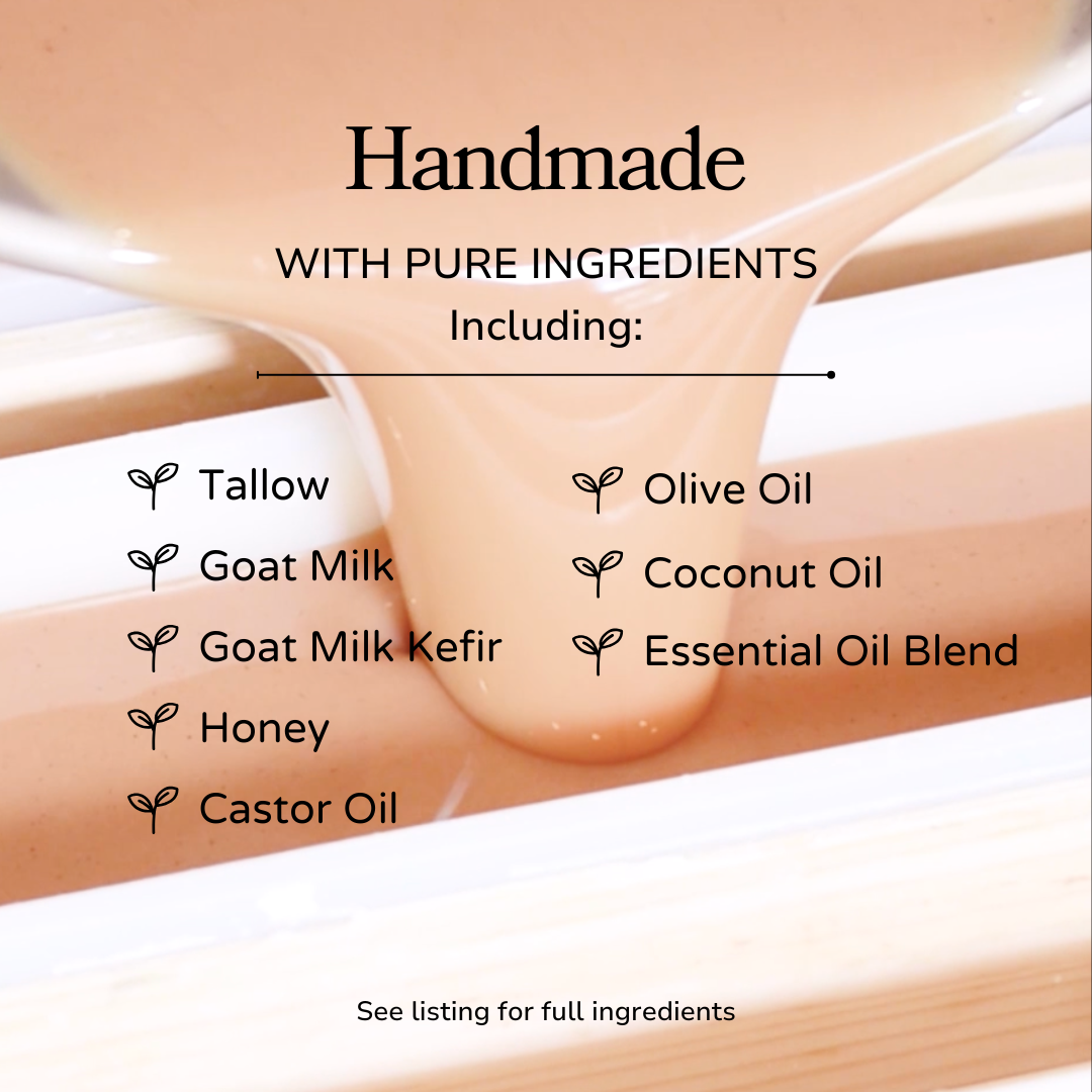 Wild Rose + Honey Handmade Tallow and Goat Milk Soap Bar - Reskined- Best Price in United States