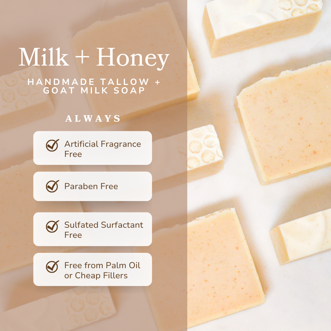 Milk + Honey Fragrance Free Handmade Tallow and Goat Milk Soap Bar - Reskined- Best Price in United States