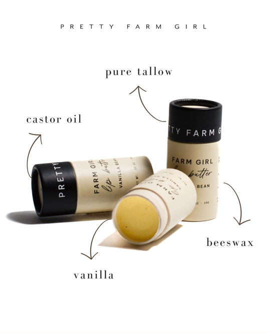 Vanilla Bean Tallow Lip Butter in Eco-Friendly Travel Tubes - Reskined- Best Price in United States