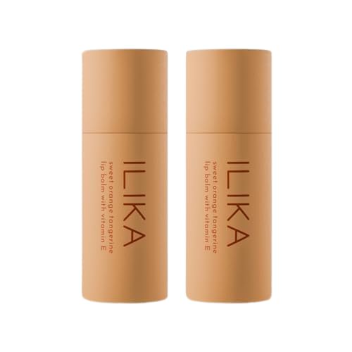 ILIKA Lip balm Organic, Vegan, Plastic-free, 100% Plant-based, 2X Volume, COSMOS Certified Organic, PETA Certified Vegan & Cruelty-Free, 2 Pack, Orange Tangerine - Reskined- Best Price in United States