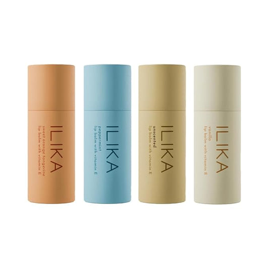 ILIKA Lip Balm Organic, 100% Plant-Based, 2X Volume, Low CO2e - COSMOS Certified Organic, PETA Certified Vegan & Cruelty-Free, Biodegradable Tube 4 Pack, Classic Collection - Reskined- Best Price in United States
