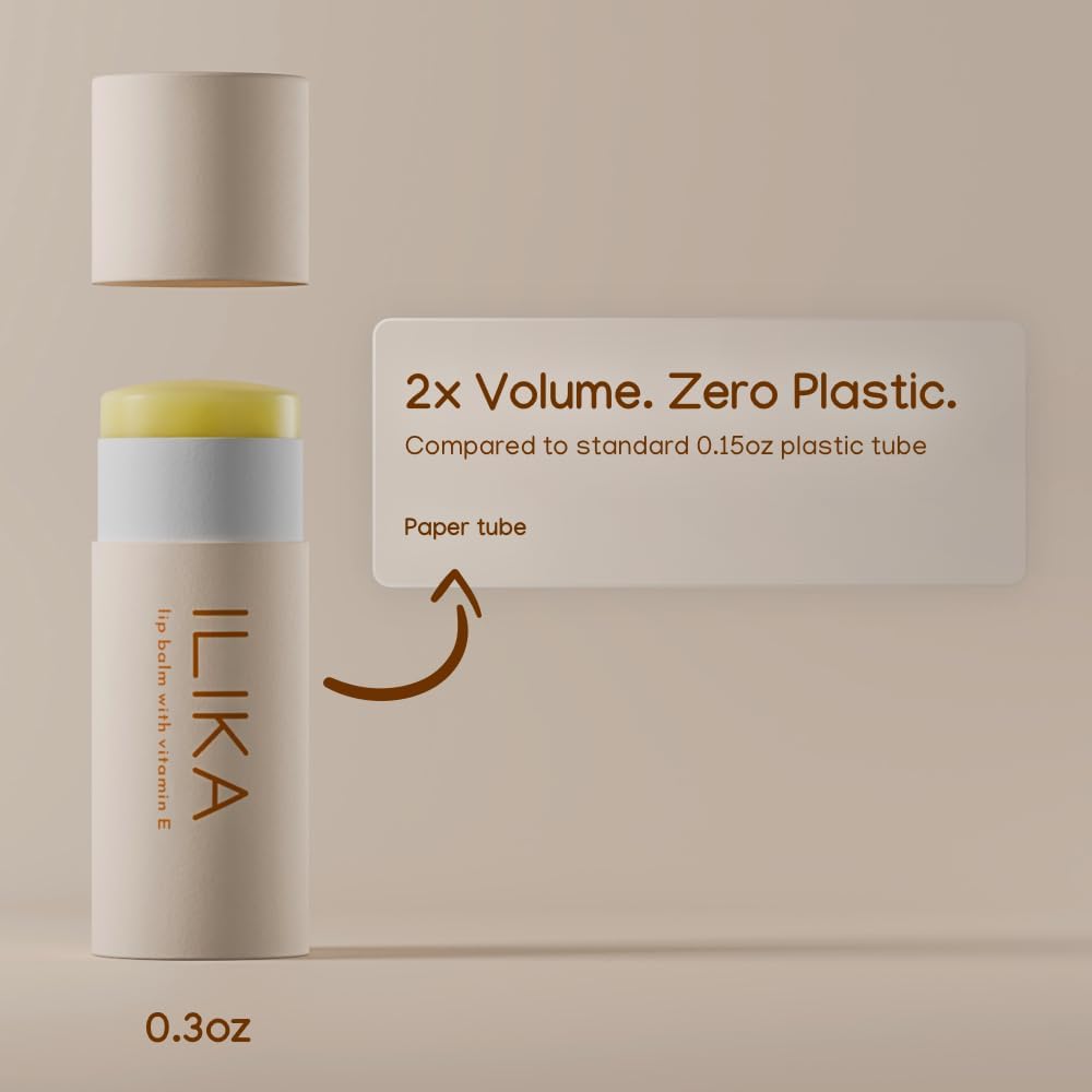 ILIKA Lip balm Organic, Vegan, Plastic-free, 100% Plant-based, 2X Volume, COSMOS Certified Organic, PETA Certified Vegan & Cruelty-Free 2 Pack, Vanilla & Peppermint - Reskined- Best Price in United States