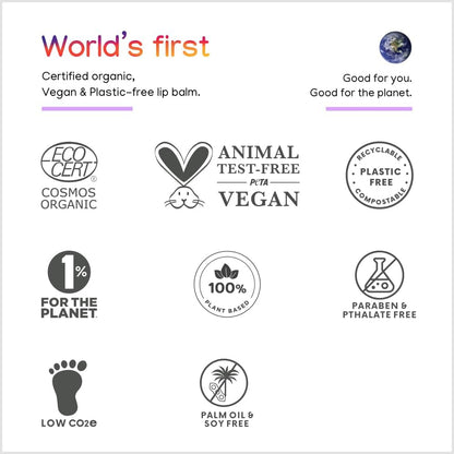 ILIKA Lip Balm Organic, 100% Plant-Based, 2X Volume, Low CO2e - COSMOS Certified Organic, PETA Certified Vegan & Cruelty-Free, Biodegradable Tube 4 Pack, Classic Collection - Reskined- Best Price in United States