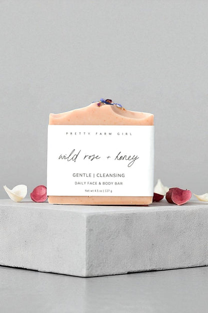 Wild Rose + Honey Handmade Tallow and Goat Milk Soap Bar - Reskined- Best Price in United States