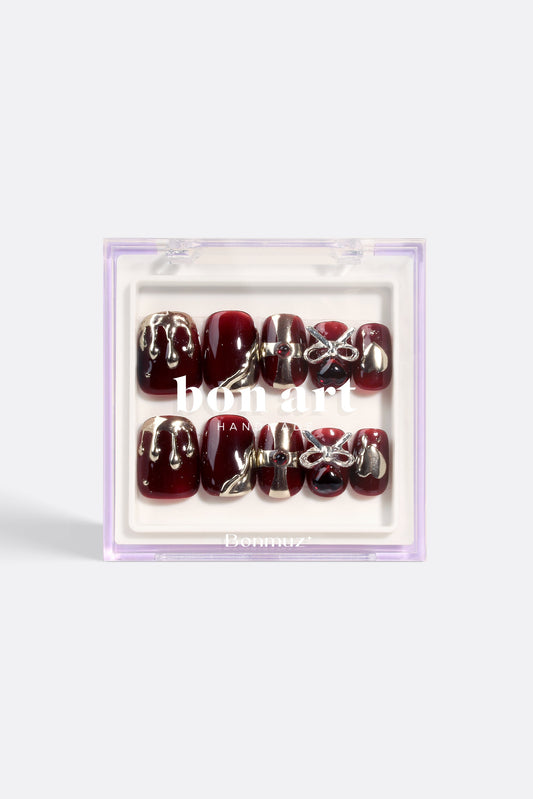 Maroon Castle | Pro Handmade Gel Nails - Reskined- Best Price in United States