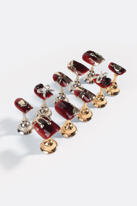 Maroon Castle | Pro Handmade Gel Nails - Reskined- Best Price in United States