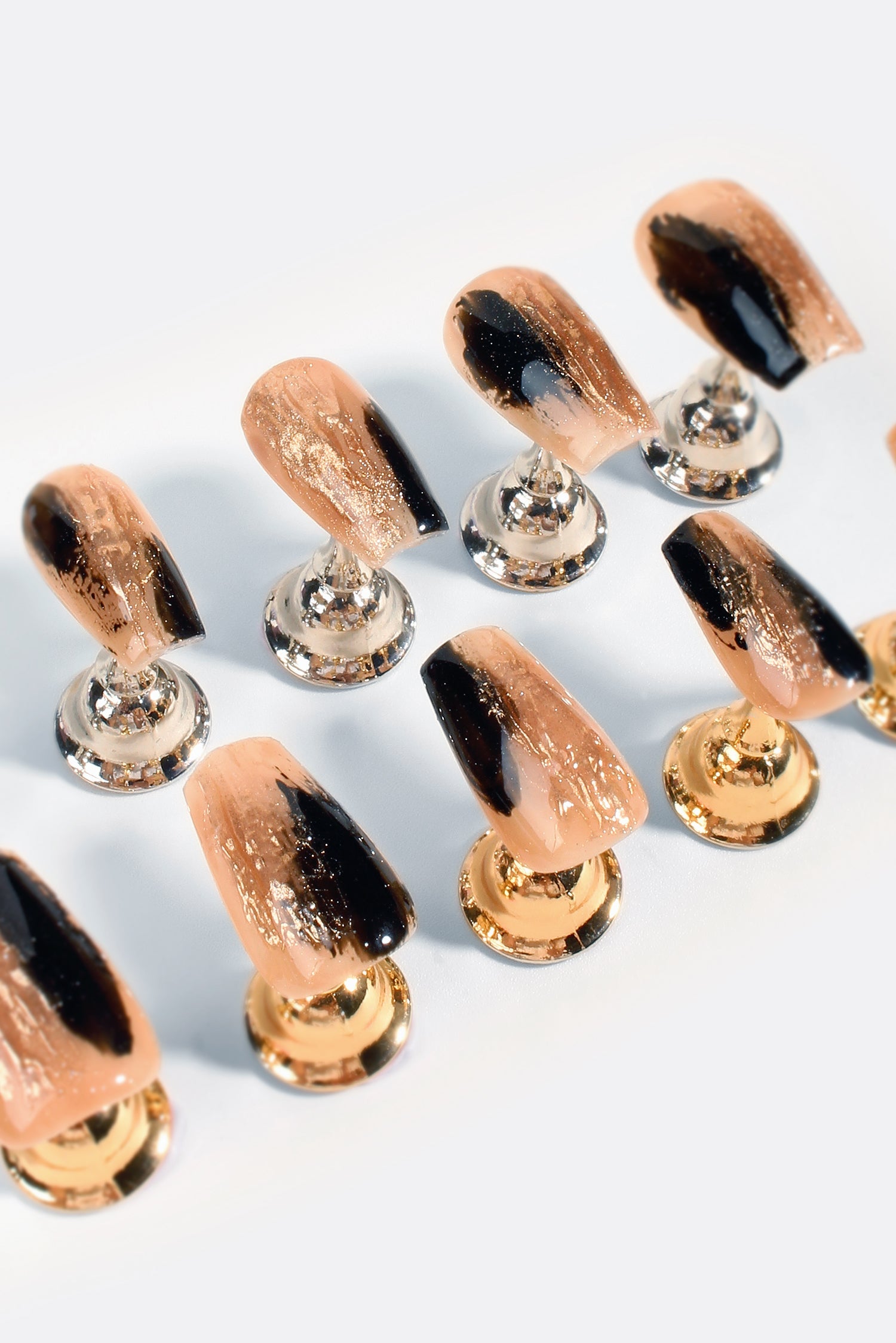 Gilded Noir | Pro Handmade Gel Nails - Reskined- Best Price in United States
