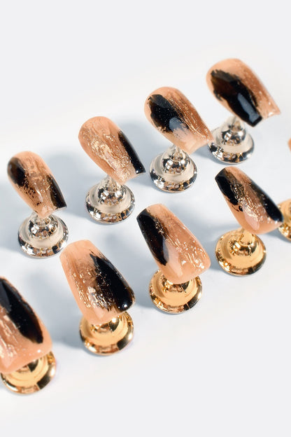 Gilded Noir | Pro Handmade Gel Nails - Reskined- Best Price in United States