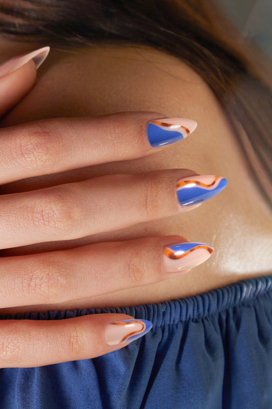Cobalt Safari | Soft & Durable Press-On Nails - Reskined- Best Price in United States