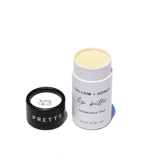 Fragrance Free Tallow + Honey Lip Butter in Eco-Friendly Travel Tubes - Reskined- Best Price in United States