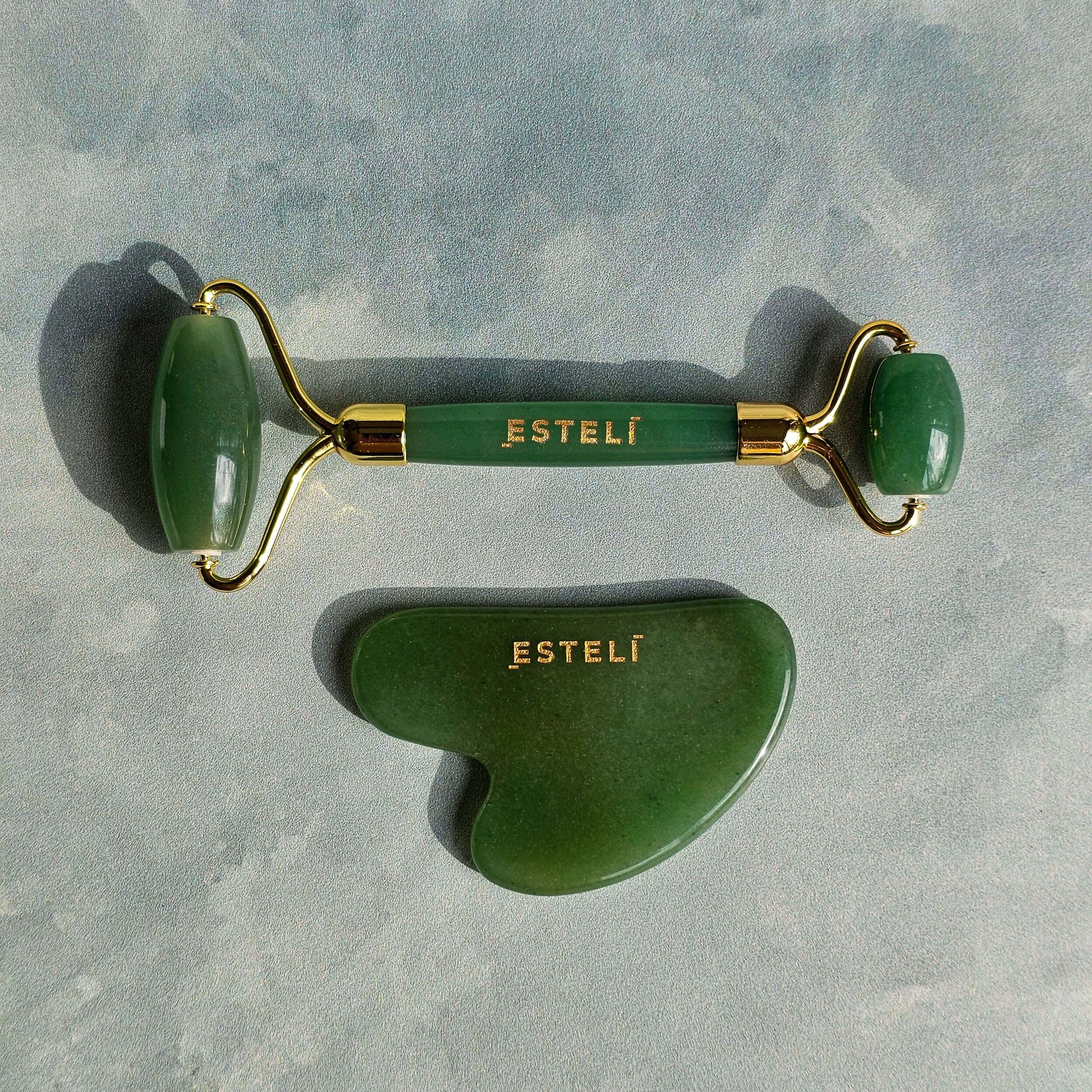 Green Aventurine Roller & Gua Sha Set - Reskined- Best Price in United States