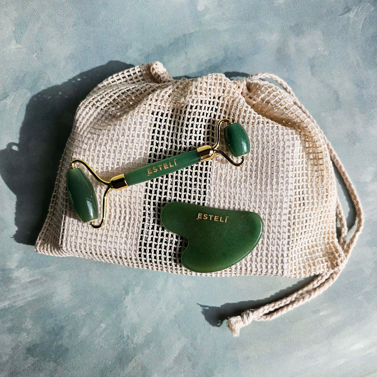 Green Aventurine Roller & Gua Sha Set - Reskined- Best Price in United States