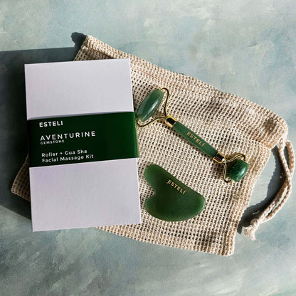 Green Aventurine Roller & Gua Sha Set - Reskined- Best Price in United States