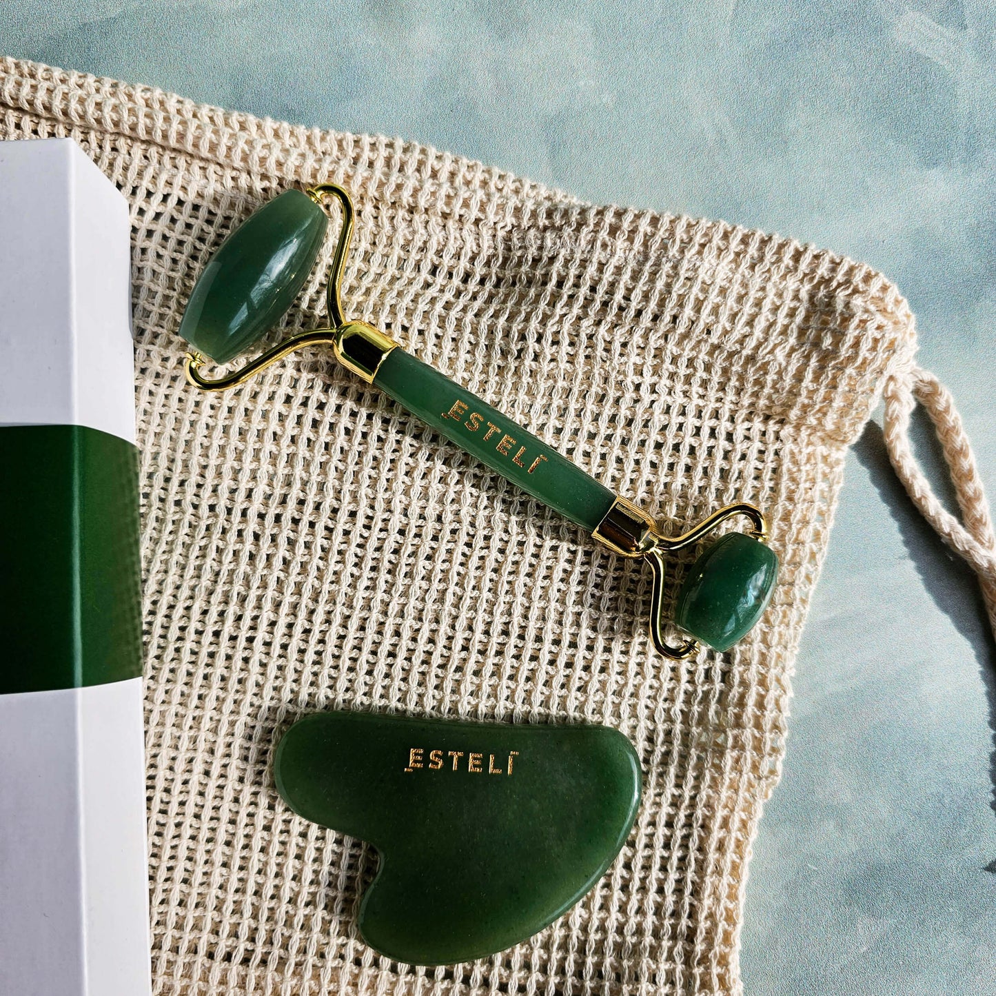 Green Aventurine Roller & Gua Sha Set - Reskined- Best Price in United States
