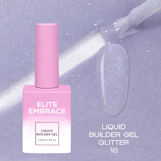ELITE EMBRACE Professional Liquid Builder Gel Glitter 10 15ml ELBGG1015 - Reskined- Best Price in United States