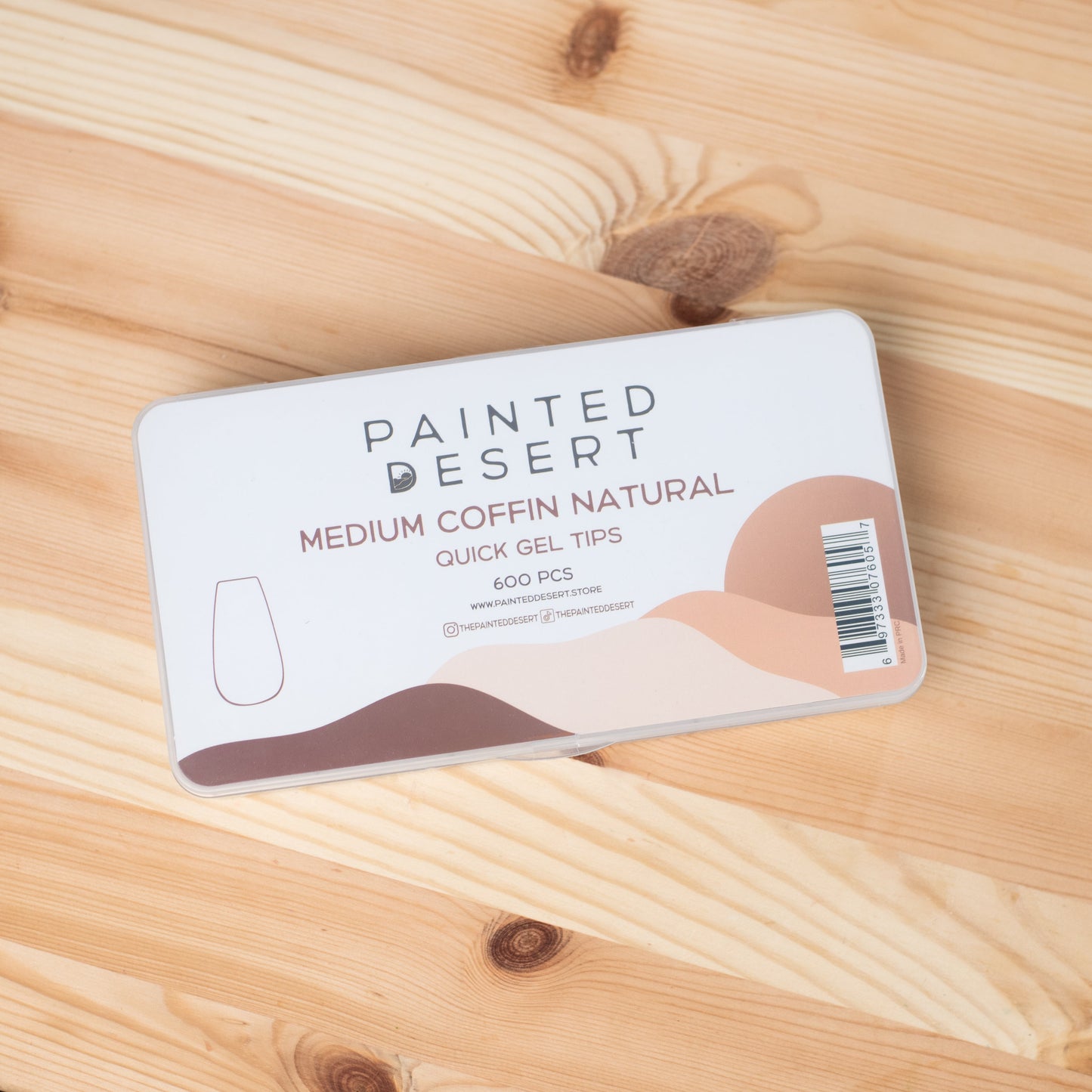 Medium Coffin NATURAL Quick Gel Tips - Reskined- Best Price in United States