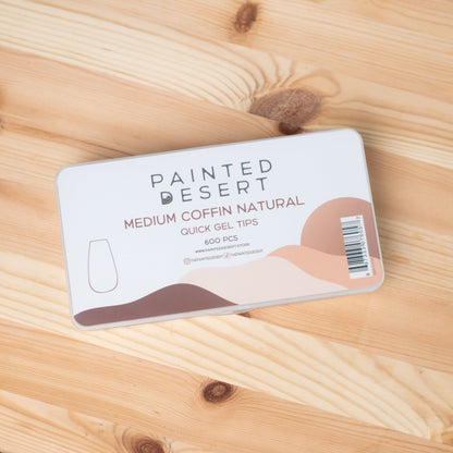 Medium Coffin NATURAL Quick Gel Tips - Reskined- Best Price in United States