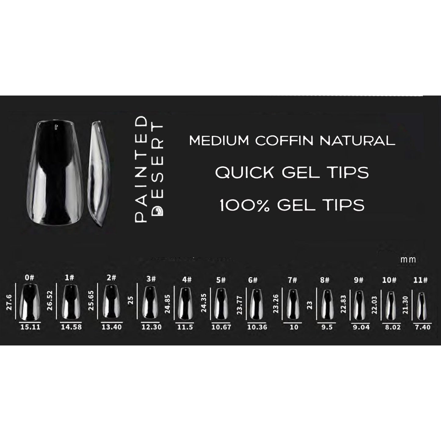 Medium Coffin NATURAL Quick Gel Tips - Reskined- Best Price in United States