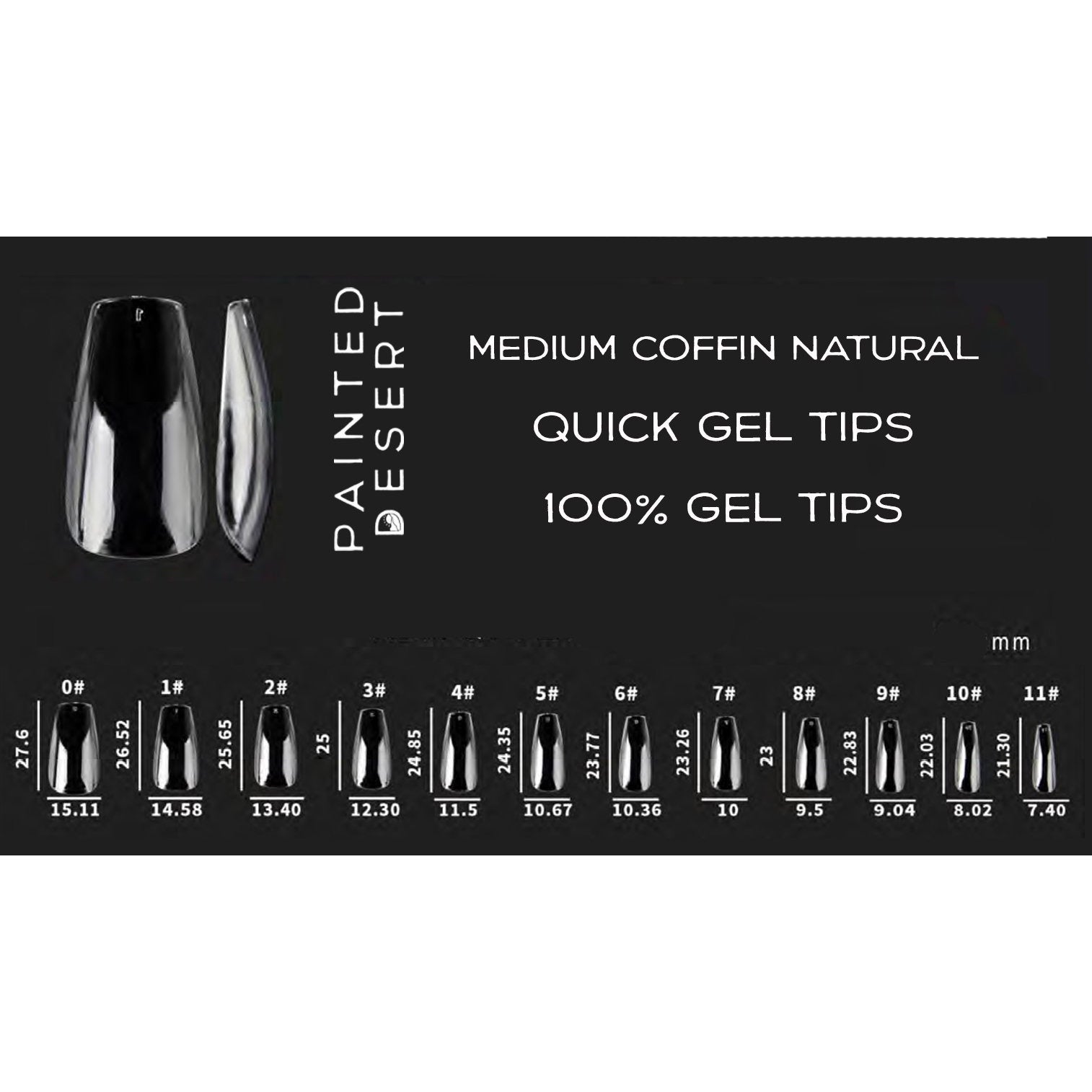 Medium Coffin NATURAL Quick Gel Tips - Reskined- Best Price in United States