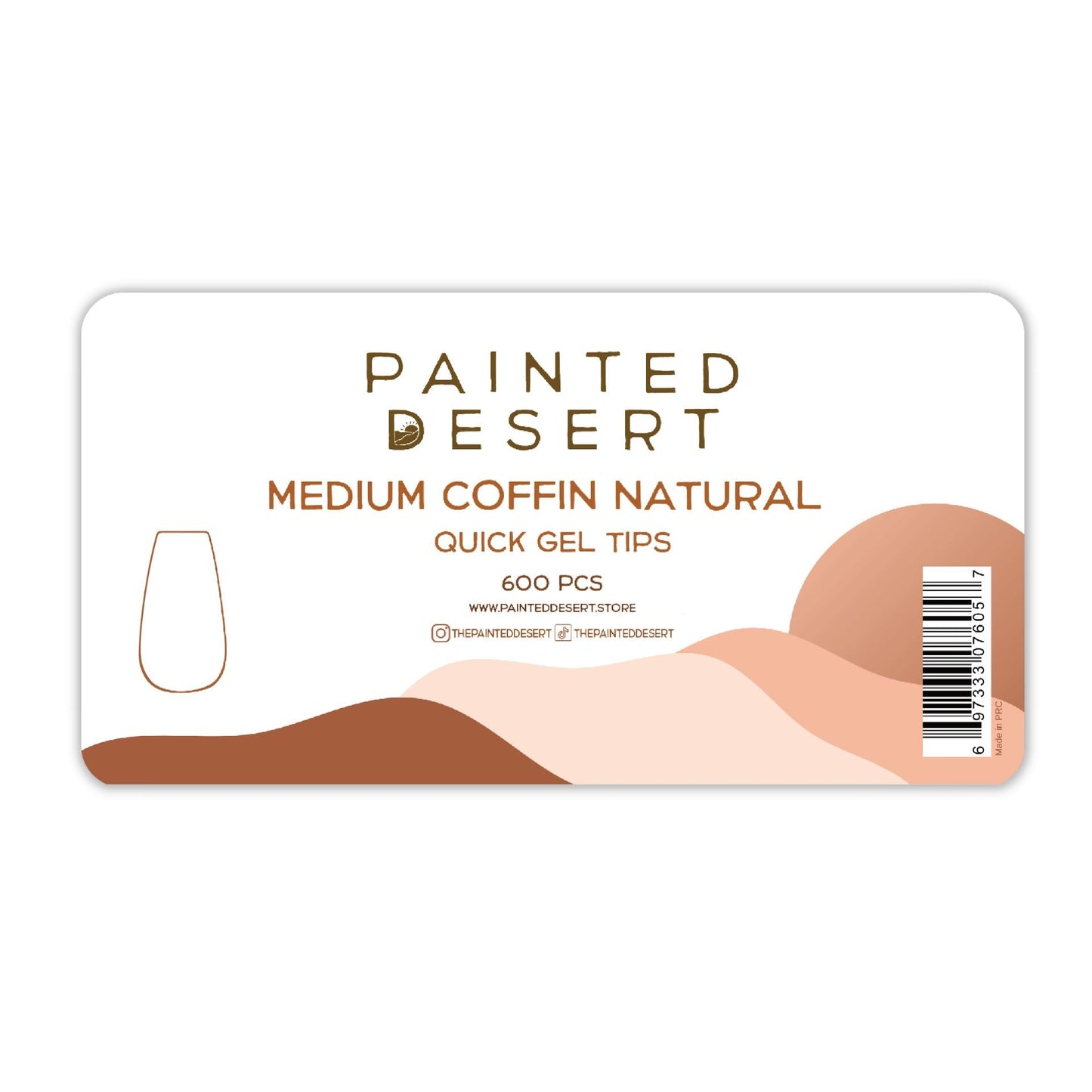 Medium Coffin NATURAL Quick Gel Tips - Reskined- Best Price in United States