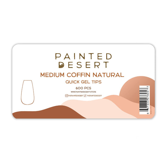 Medium Coffin NATURAL Quick Gel Tips - Reskined- Best Price in United States