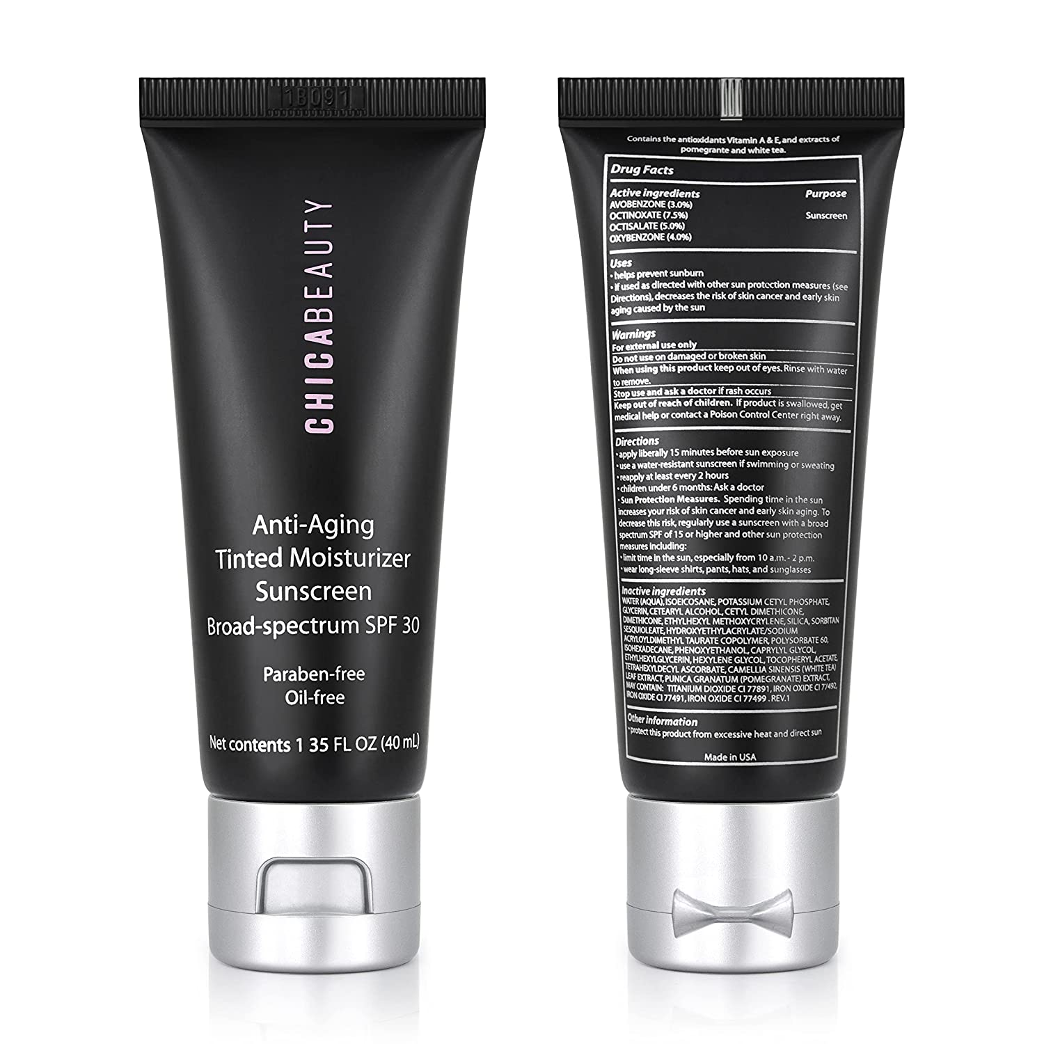 Anti-Aging Tinted Moisturizer Sunscreen Broad-Spectrum SPF 30 by Chica Beauty - Reskined- Best Price in United States