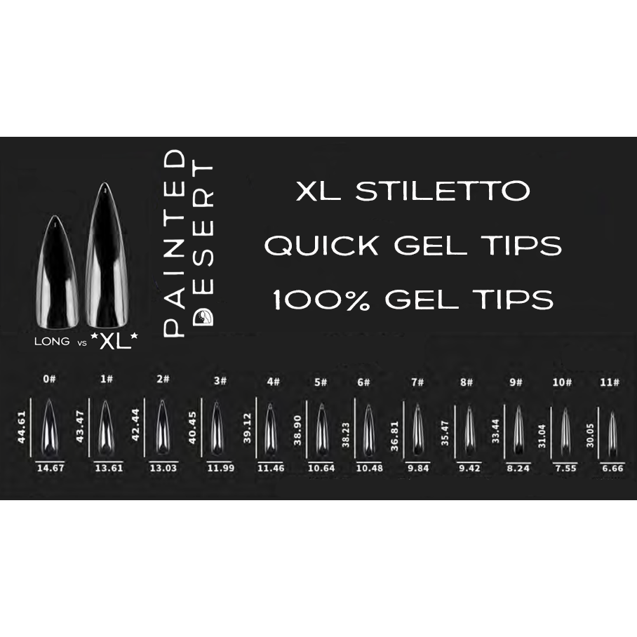 XL Stiletto Quick Gel Tips - Reskined- Best Price in United States