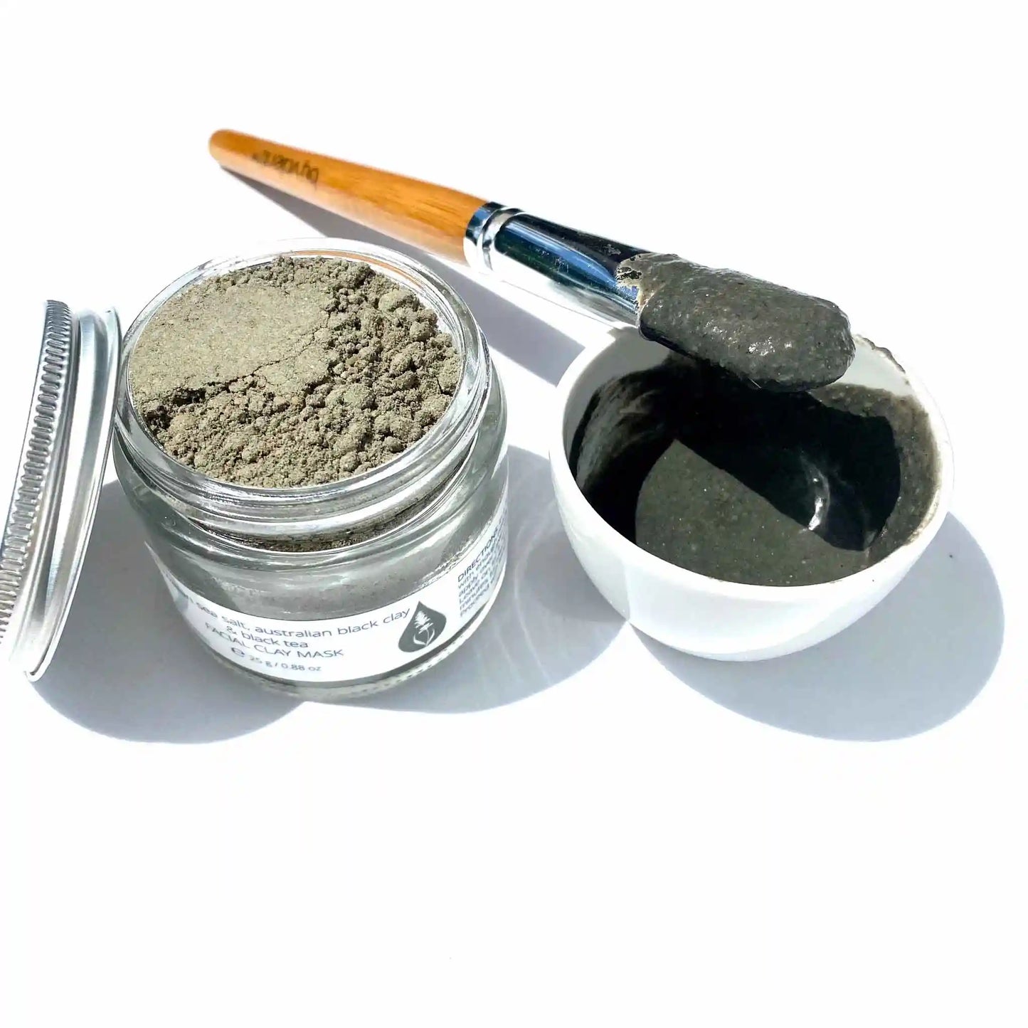 Hawaiian Sea Salt, Australian Black Clay & Black Tea Facial Clay Mask - Reskined- Best Price in United States