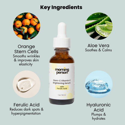 Morning Person Stem-C Vitamin C Brightening Serum with Ferulic Acid - Reskined- Best Price in United States