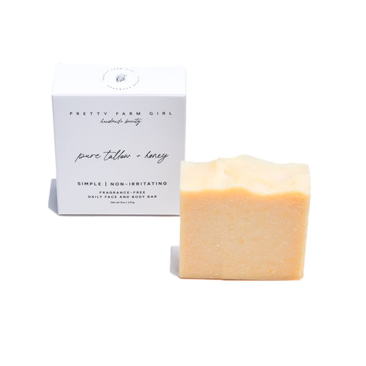 Pure Tallow + Honey Fragrance Free Handmade Tallow and Goat Milk Soap Bar - Reskined- Best Price in United States