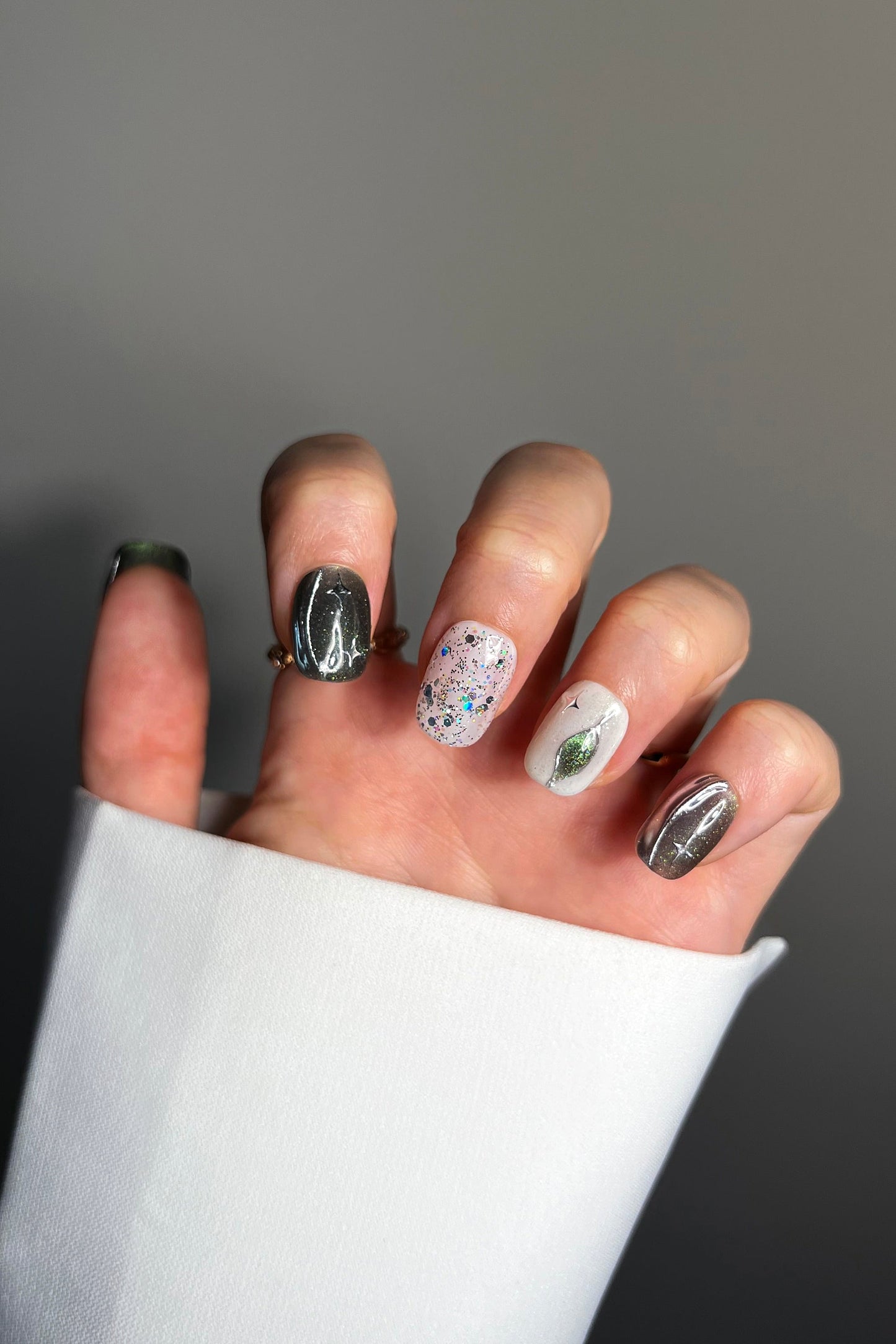 Woodland Glitter Gala | Pro Handmade Gel Nails - Reskined- Best Price in United States